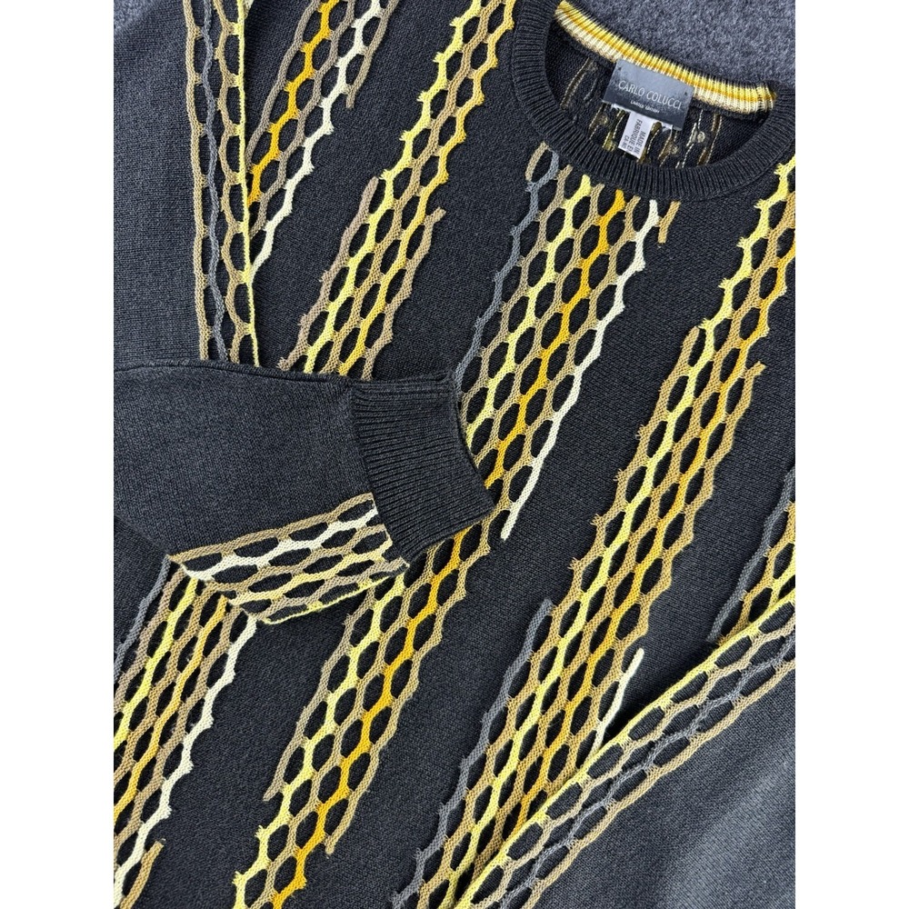 Carlo Colucci Sweater Mens L Coogi Style Textured Knit Limited
